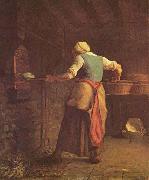 jean-francois millet Woman Baking Bread oil on canvas